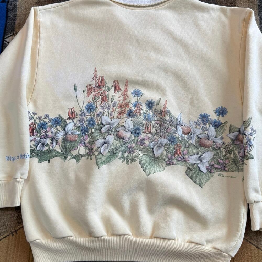 Vintage 90s Women’s Art Unlimited Butterfly Nature Outdoor Sweatshirt Size Small - Picture 9 of 14